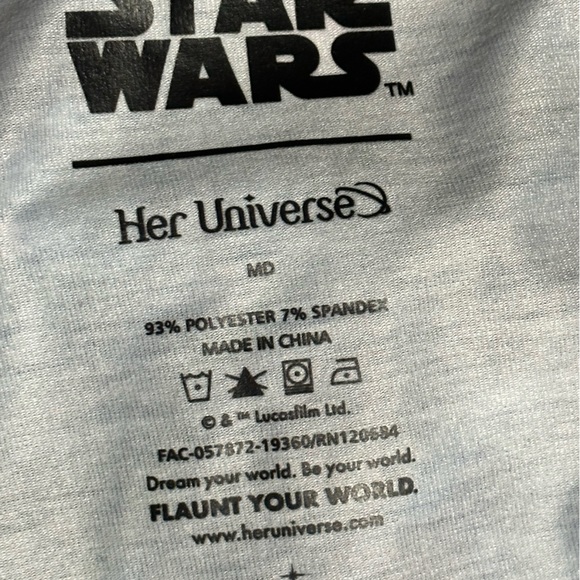 Star Wars tank top, her universe, size medium New black blue universe designe - Picture 9 of 10